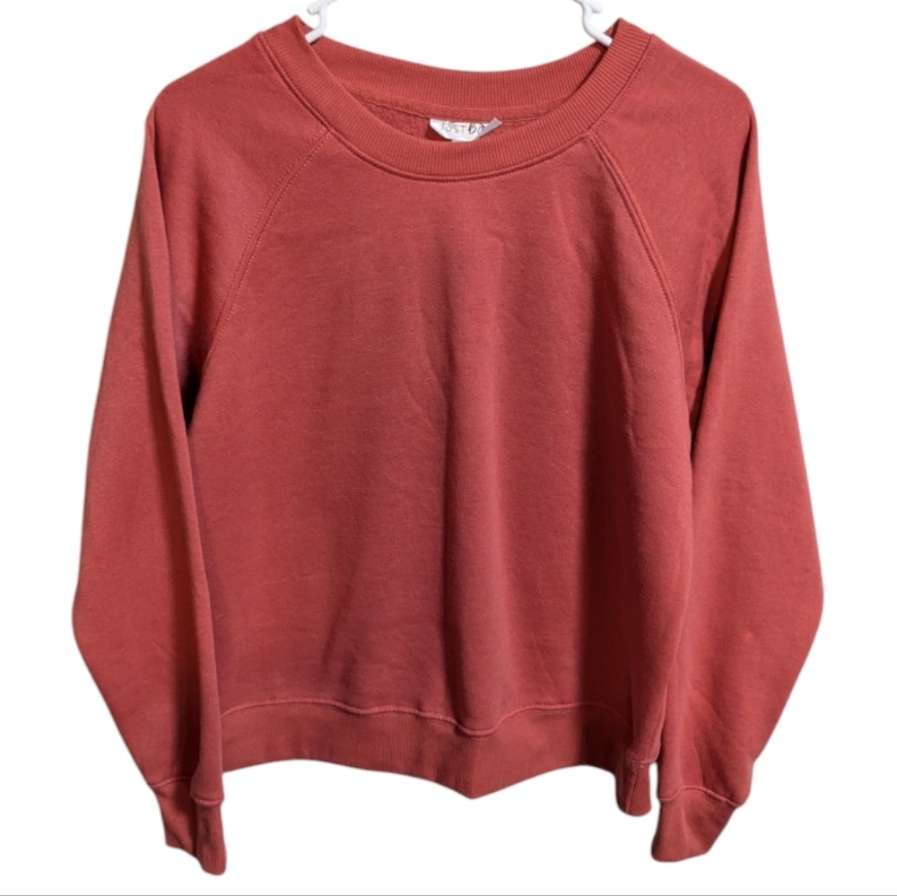 Just be women's long sleeve sweat shirt Medium reddish pink NEW w-280